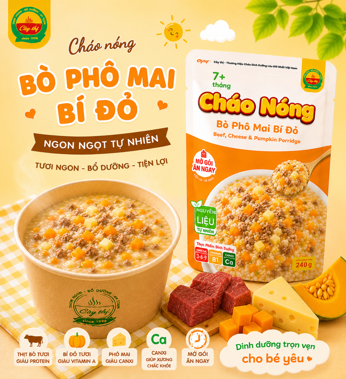 Bò phô mai bí đỏ